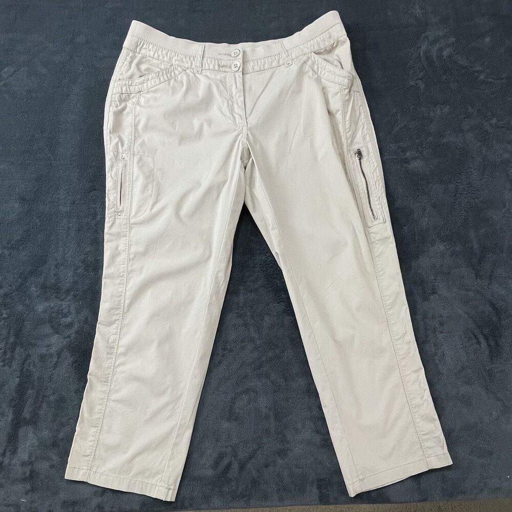 CHICOS Women's Beige Capri Pants Cotton SZ/ 00